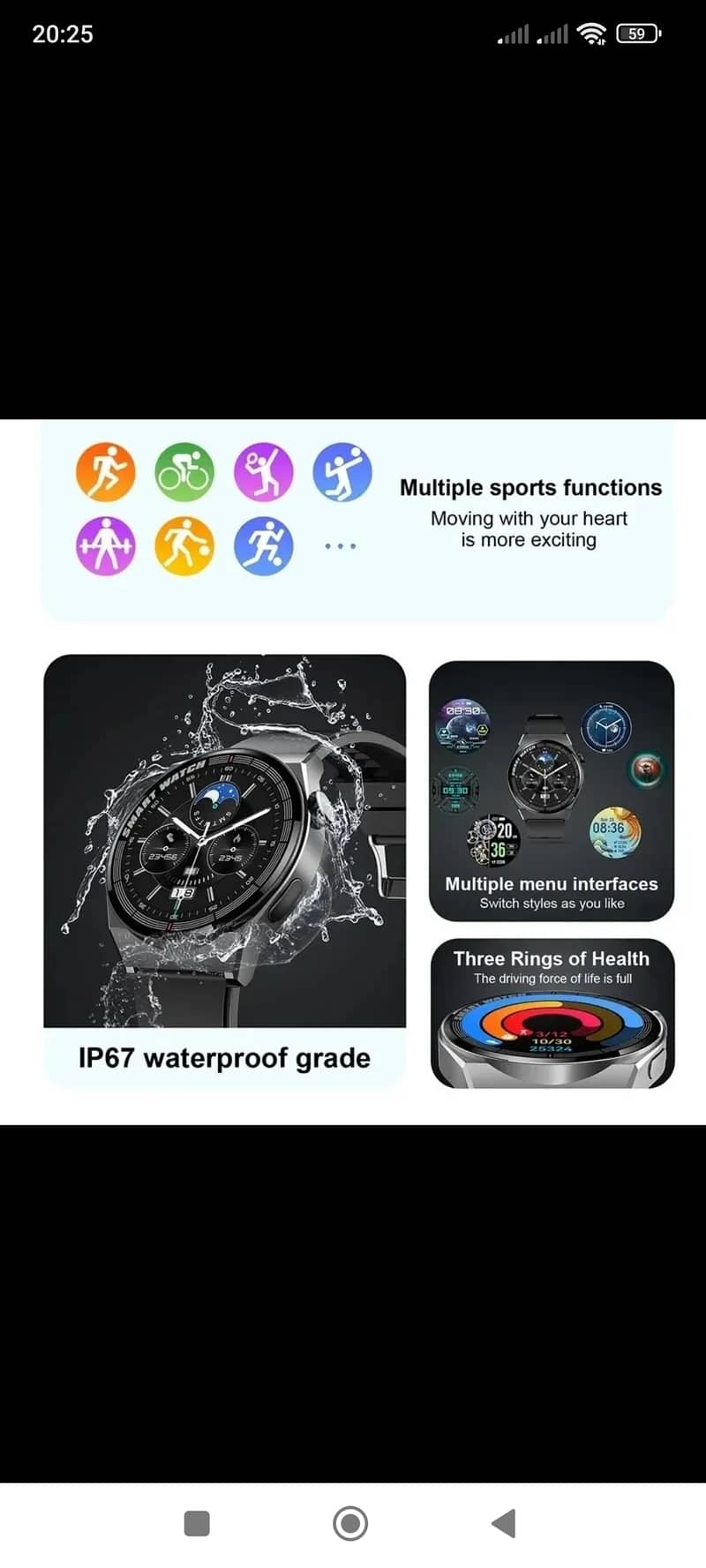 GT series smart watch men, women, HD screen, GPS tracker, heartbeat, w 3