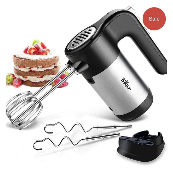Bear 2 in 1 Classic Stand & Hand Mixer 5-Speed QuickBurst with 3L Bowl 5