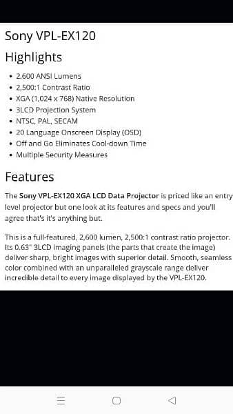 Sony Data Projector 3