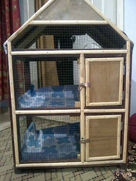TCB Undersize budgies / Green Fisher & 2 portion Cage new 5