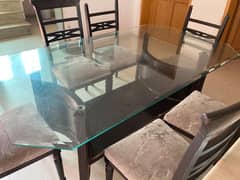 Wooden + Top mirror dinning table 6 seater 0