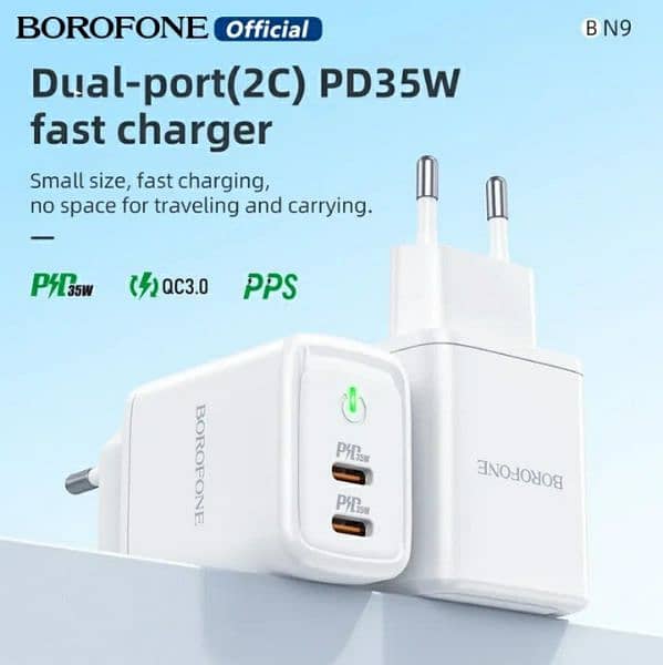 BOROFONE BN9 35W Super Fast USB C Charger PD Fast Charging Dual Port 1