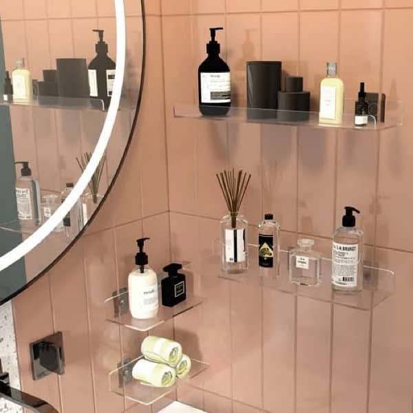 cosmetics makeup beauty parlour rack shelfs stands 7