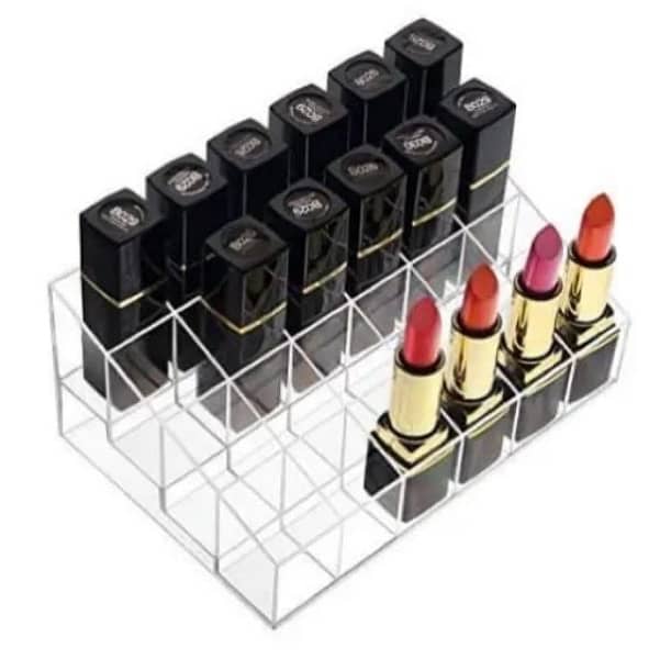 cosmetics makeup beauty parlour rack shelfs stands 9