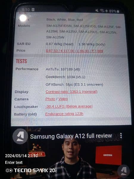 Samsung A12 9