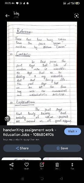 hand writing assignment work 1