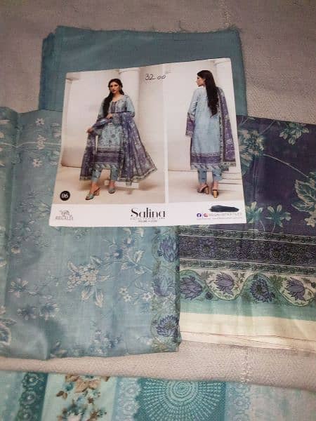 salina unstitched suit 3 piece Digital Printed lawn for girls/women | 5