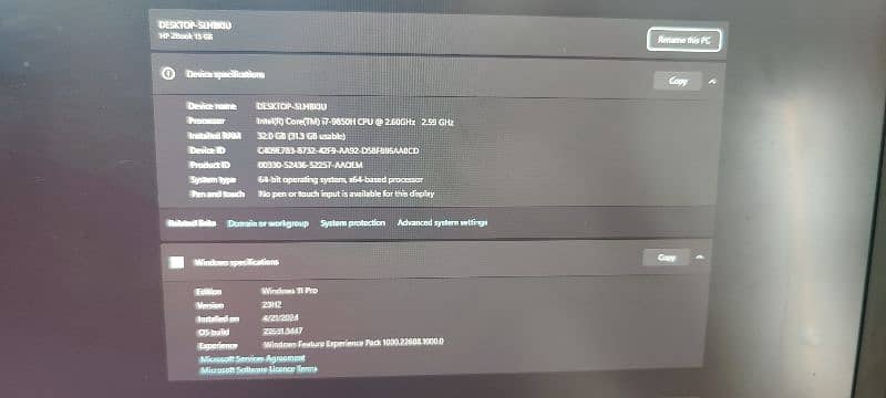 HP zbook G6 i7 9gen with 32 GB RAM 10
