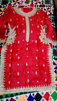 Embroided lash red suit