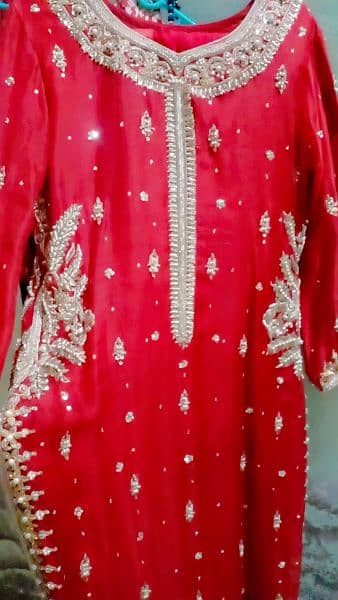 Embroided lash red suit 1