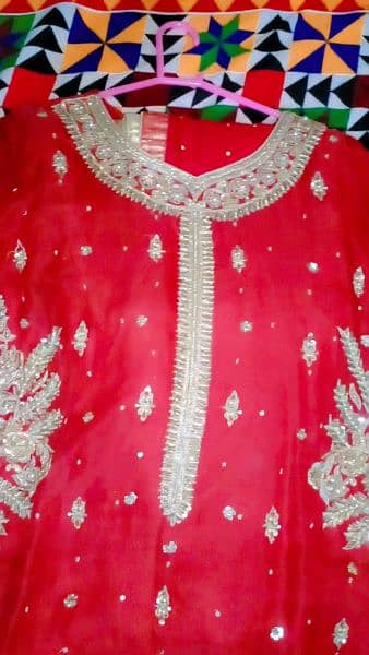 Embroided lash red suit 2