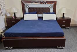 Solid Wood Bed Set Table and Dressing Table without mattress