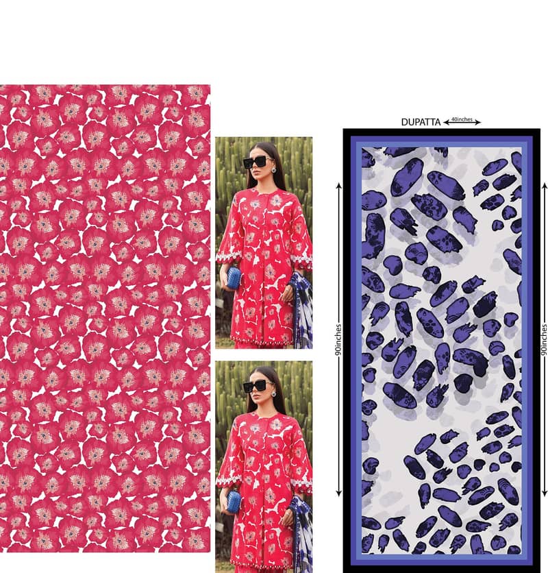 Digital lawn fabric and stich two pice available 6
