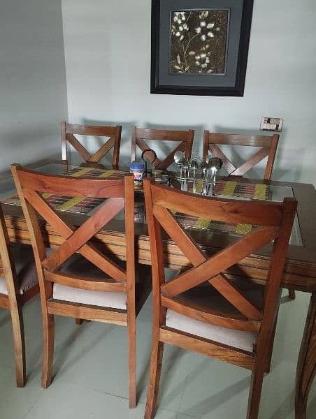 shesham wood dining table & 6 chairs 4