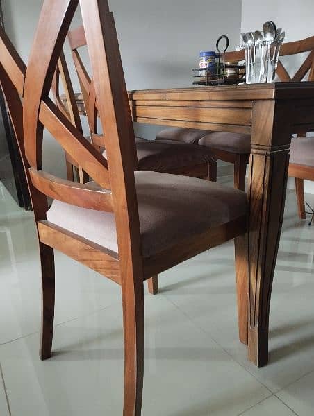 shesham wood dining table & 6 chairs 6