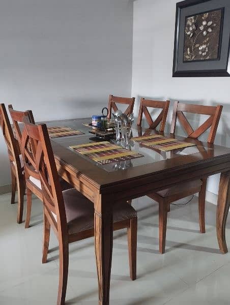 shesham wood dining table & 6 chairs 8
