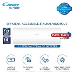 Haier Candy 1.5 Ton Smart DC Inverter Self Cleaning/Heat & Cool
