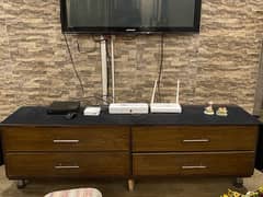 wooden TV console