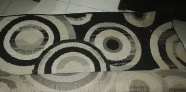 White and black rug