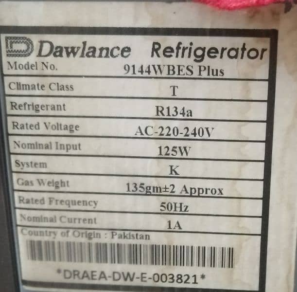 Dawlance Energy Saver Refrigerator for sale 16