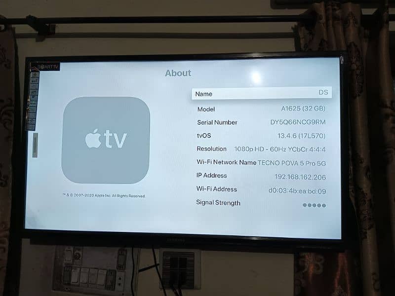Apple TV box 4th generation 32gb A1625 6
