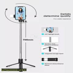Selfie stick with LED Light mini tripod stand cash on delivery Free 0