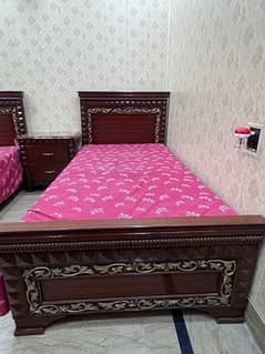 2 new single wooden bed