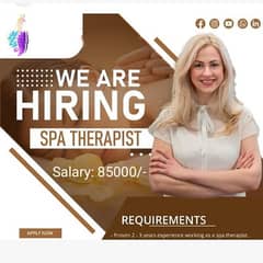 Job Spa therapist Female Required