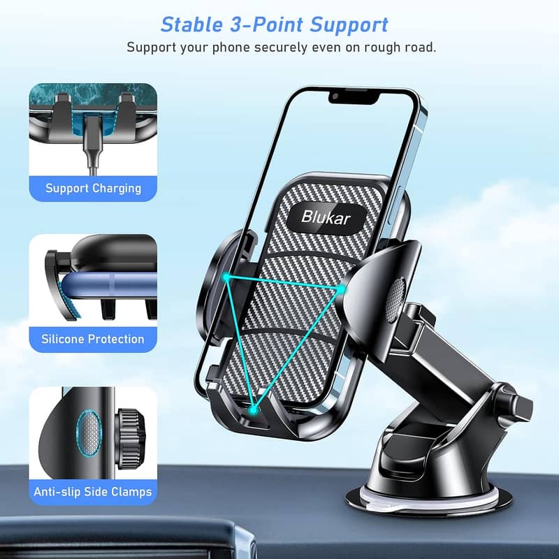 Car Phone Holder, Adjustable Car Phone Mount Cradle 360° Rotation A577 1