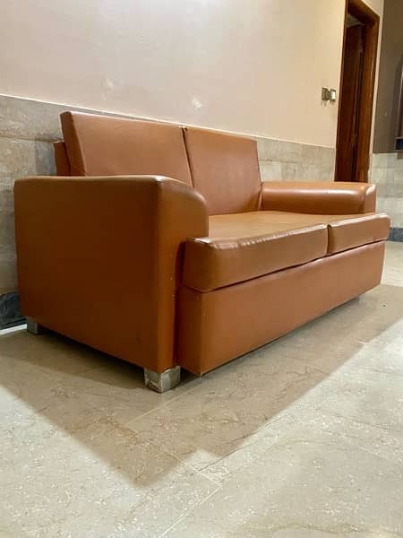 Faux Leather Two Seater Sofa 3
