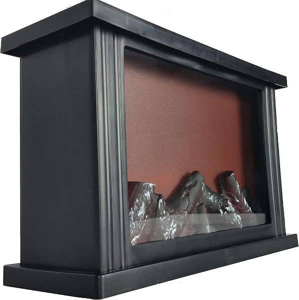 TRACE 921012 Decorative LED Fireplace, Plastic, Black Frame 2