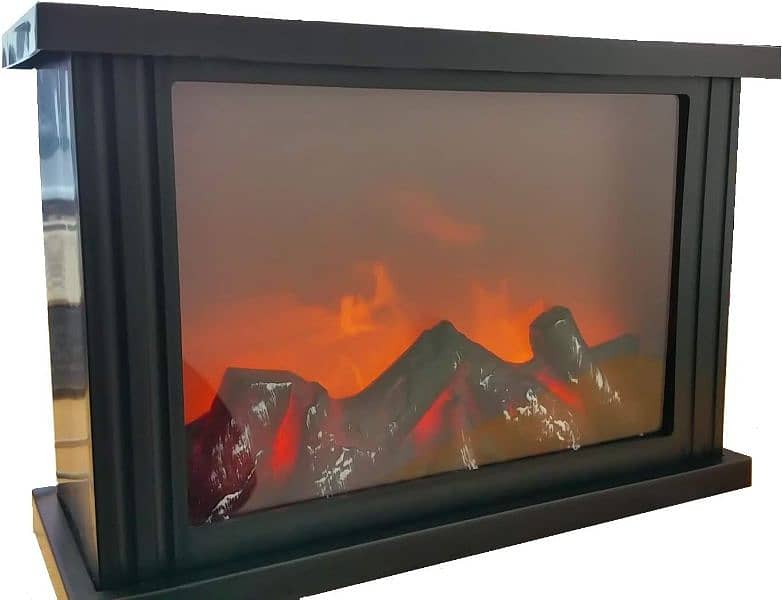 TRACE 921012 Decorative LED Fireplace, Plastic, Black Frame 3