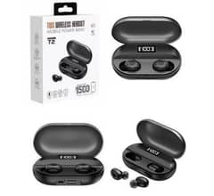 T2 TWS Earbuds With Power Bank 2 Days Battery Timing