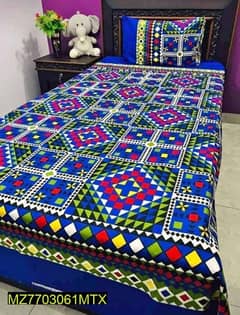 2 pcs cotton printed Single bed Bedsheet. . FREE CASH ON DELIVERY