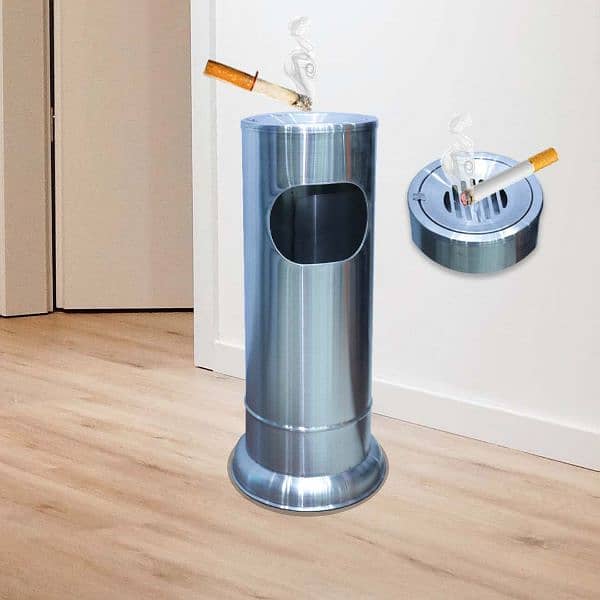 Ashtray bin | smoking bin | Dustbin stainless steel 03138928220 1