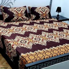 3 pcs Crystal Cotton Printed Double Bedsheet. . Free Cash on delivery 0