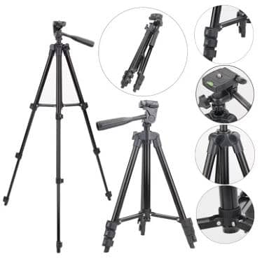 3120 - Tripod Camera Stand With Mobile Holder - Black 2
