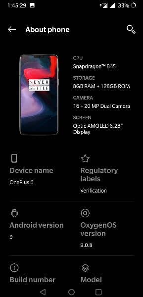 OnePlus 6, 8Gb ram 128Gb rom. 
Good condition 9/10. 
Good battery. 4
