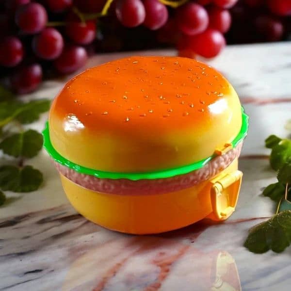 3 Layer Plastic BPA Free Burger Shape Lunch Box 1