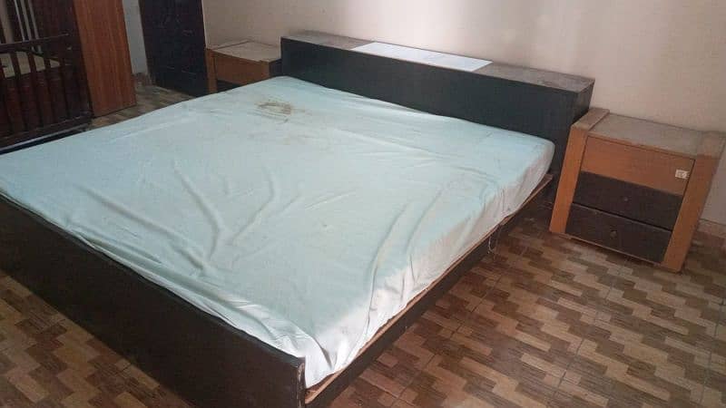 bed with side table and mattress 1