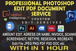 Graphic Design Edit PDF JPG Screenshot Scanned Photoshop Document Edit