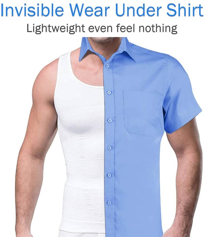 Slim n Lift Body Shaper Vest for Men White C O D 1