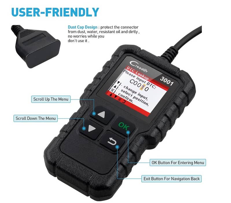 LAUNCH OBD2 Scanner Check Engine Code Reader Diagnostic Tool Display 2