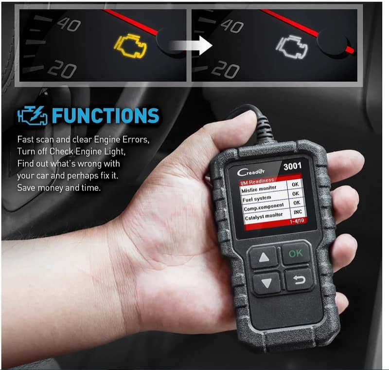 LAUNCH OBD2 Scanner Check Engine Code Reader Diagnostic Tool Display 3