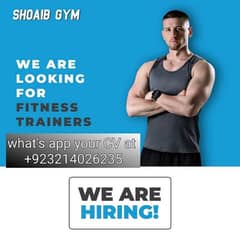 we are looking for a fitness trainer