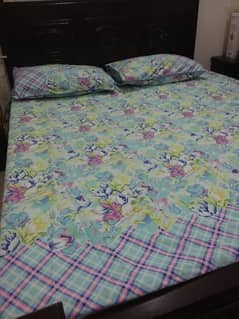 Bed with side tables for sale 0