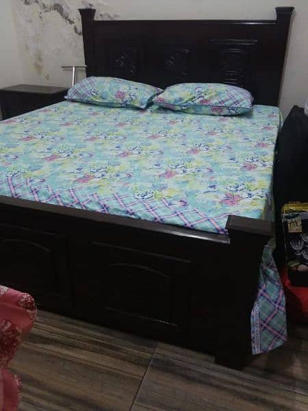 Bed with side tables for sale 3