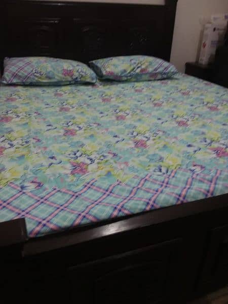 Bed with side tables for sale 4