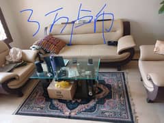 sofa three seater and one seater with table for sale 0