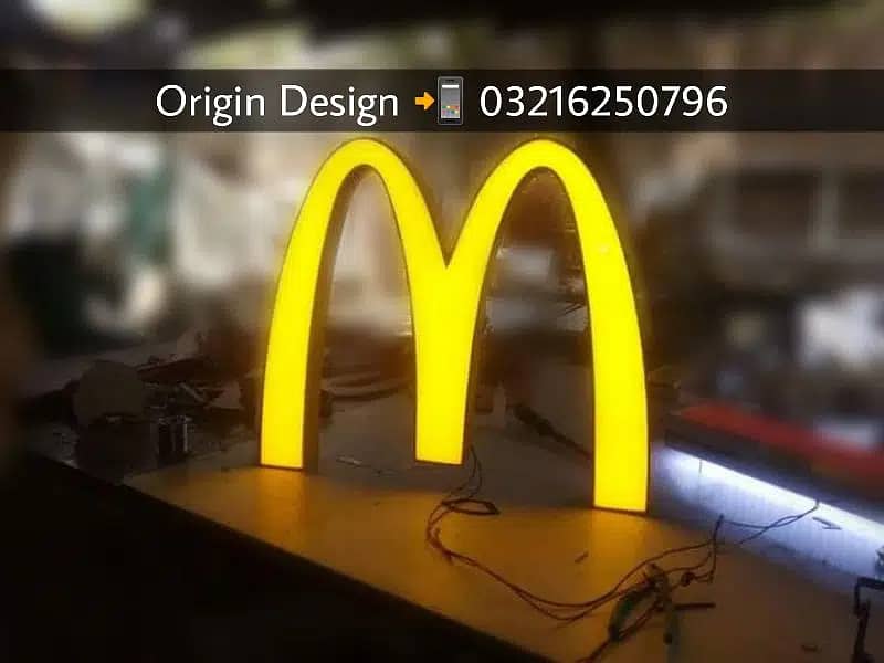 Professional 3D LED Sign Board Shop Acrylic Neon Metal Singboards 8